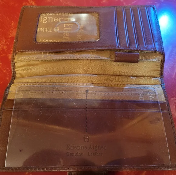 Etienne Aigner Brown Leather Wallet Authentic - Picture 3 of 4